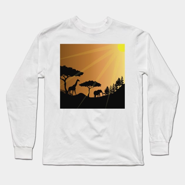 Fauna And Flora In Sunny Africa Long Sleeve T-Shirt by RPMELO